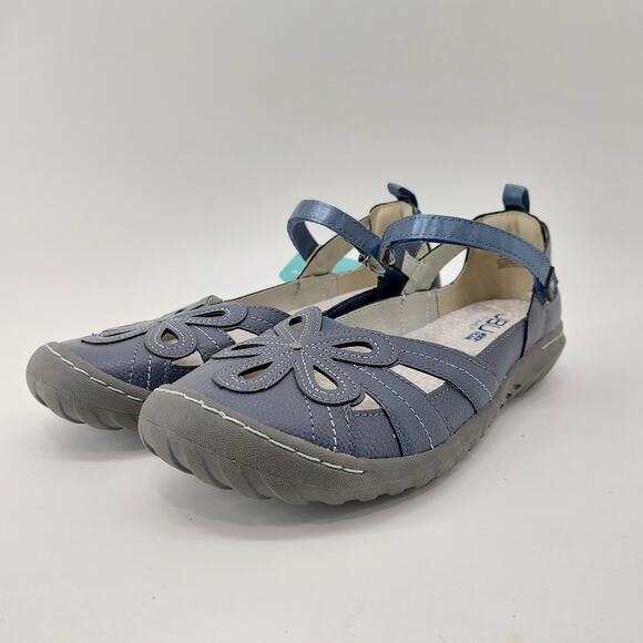 JBU Magnolia Navy Blue Mary Janes US 8M Flower Comfort - Picture 4 of 14